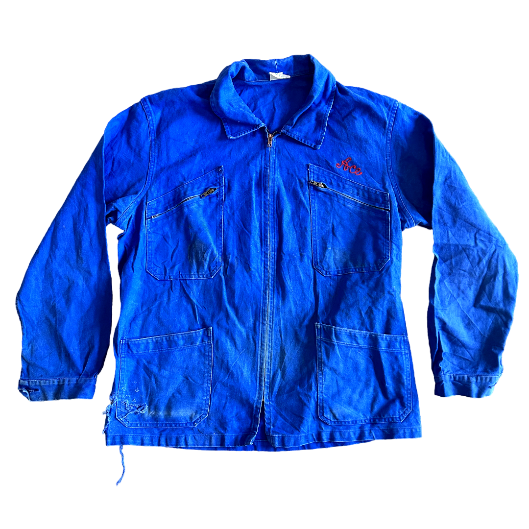 1970s French Chore Coat, Zip and Slant Pockets – Ace Coffee Outpost 1970s French Chore Coat, Zip and Slant Pockets – Ace Coffee Outpost