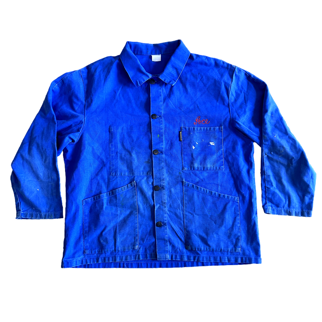 1980s French Chore Coat, Slant Pockets