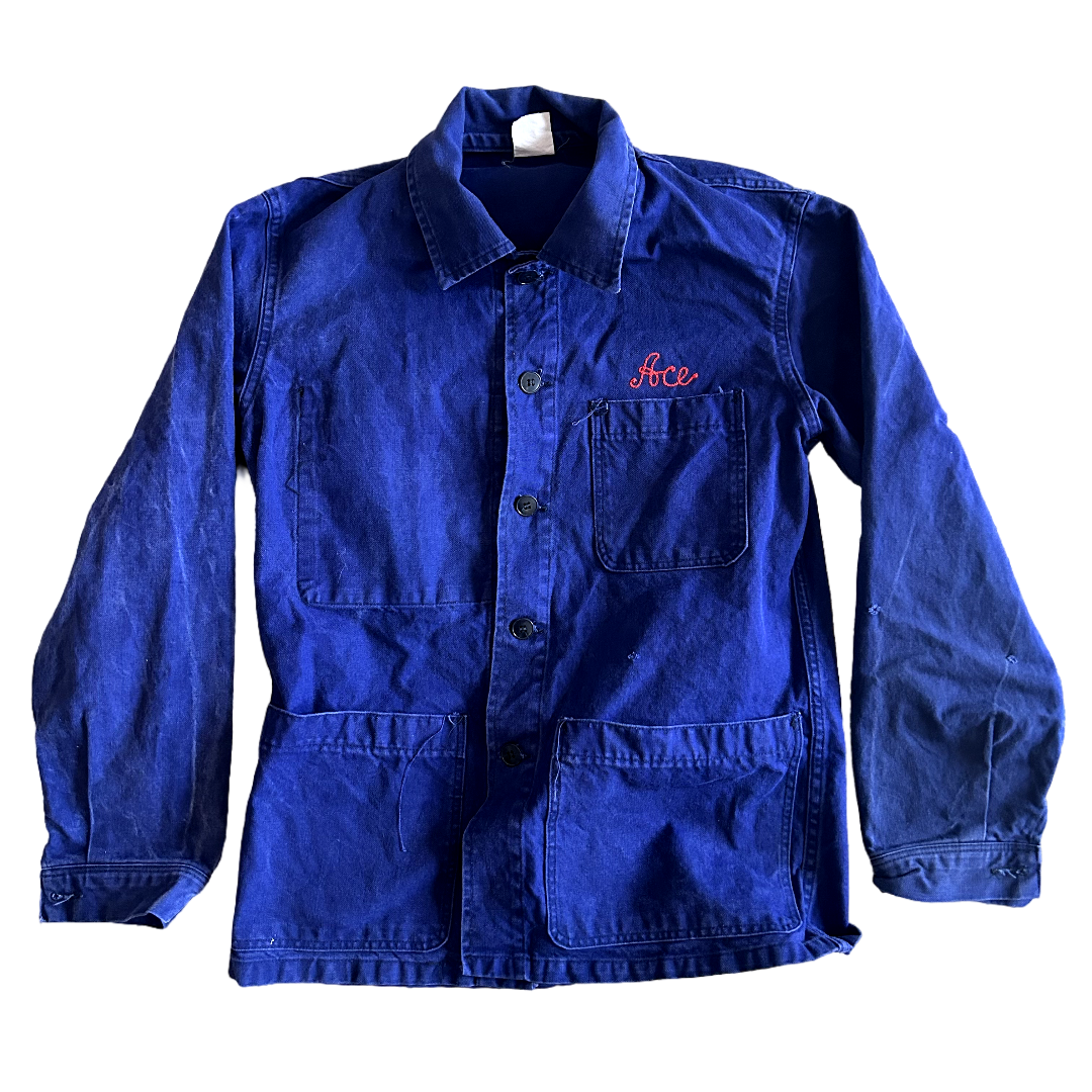 1970s French Chore Coat, Dark Blue