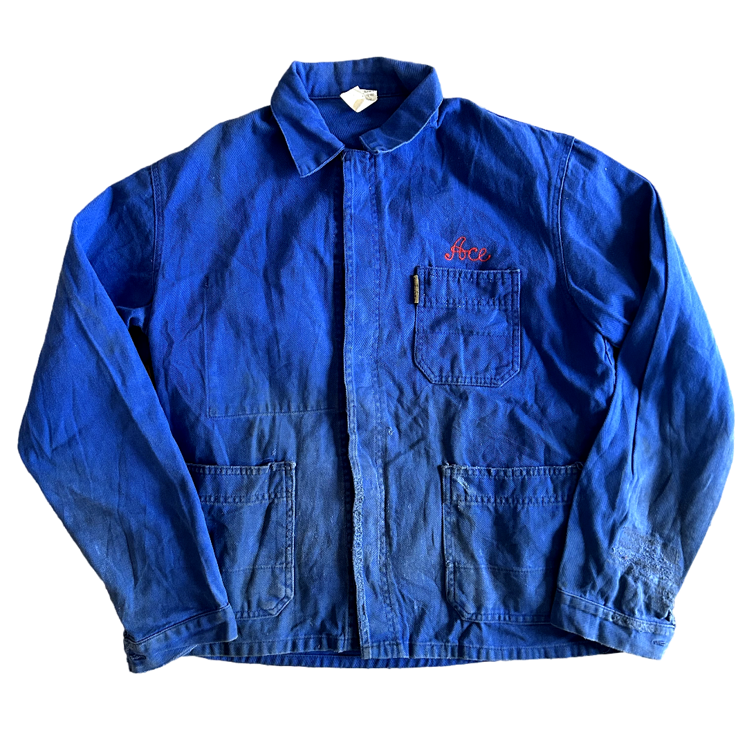 1990s French Chore Coat, Traditional with Hidden Buttons – Ace